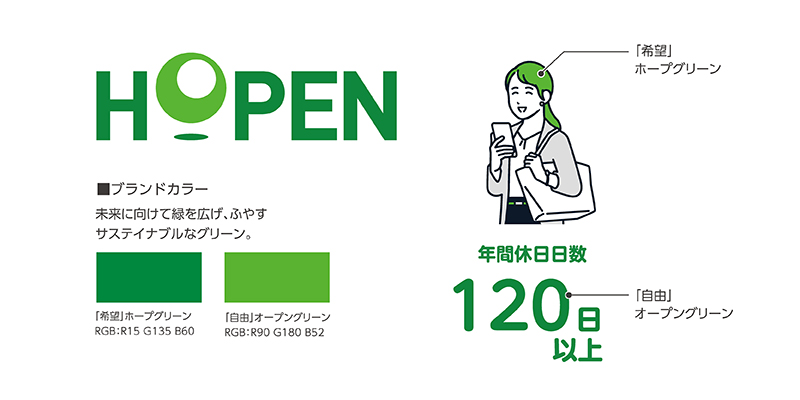 ホープンのコーポレートカラーを踏まえて制作